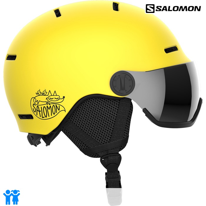 살로몬 어린이 스키 헬멧 ORKA VISOR Vibrant Yellow 2324